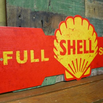 シェルオイル USA SIGN 矢印看板 MOTOR SHELL インテリア ブリキ看板 アメリカン雑貨の画像