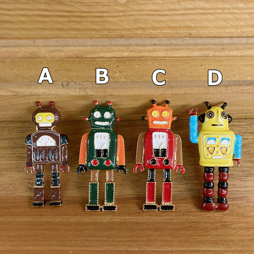アメリカン アンティーク風 ロボット ブローチ Robot アクセサリー  ピンブローチ　アメリカン雑貨の画像
