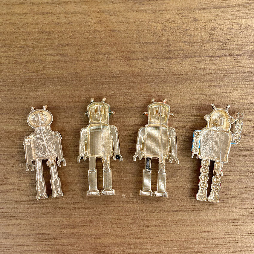 アメリカン アンティーク風 ロボット ブローチ Robot アクセサリー  ピンブローチ　アメリカン雑貨の画像