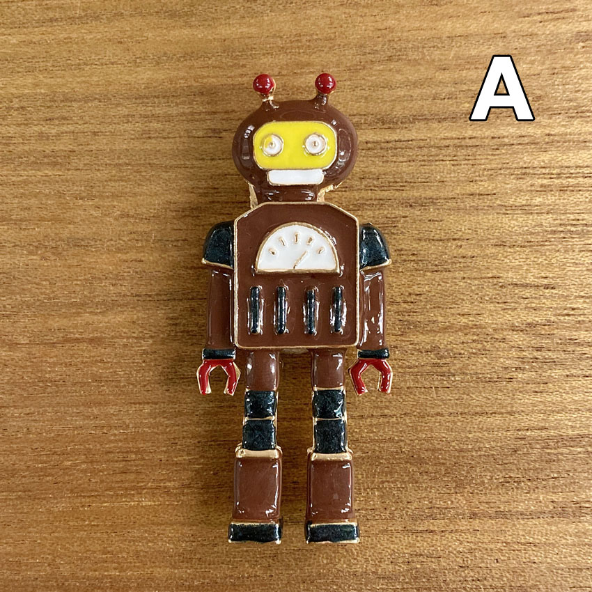 アメリカン アンティーク風 ロボット ブローチ Robot アクセサリー  ピンブローチ　アメリカン雑貨の画像