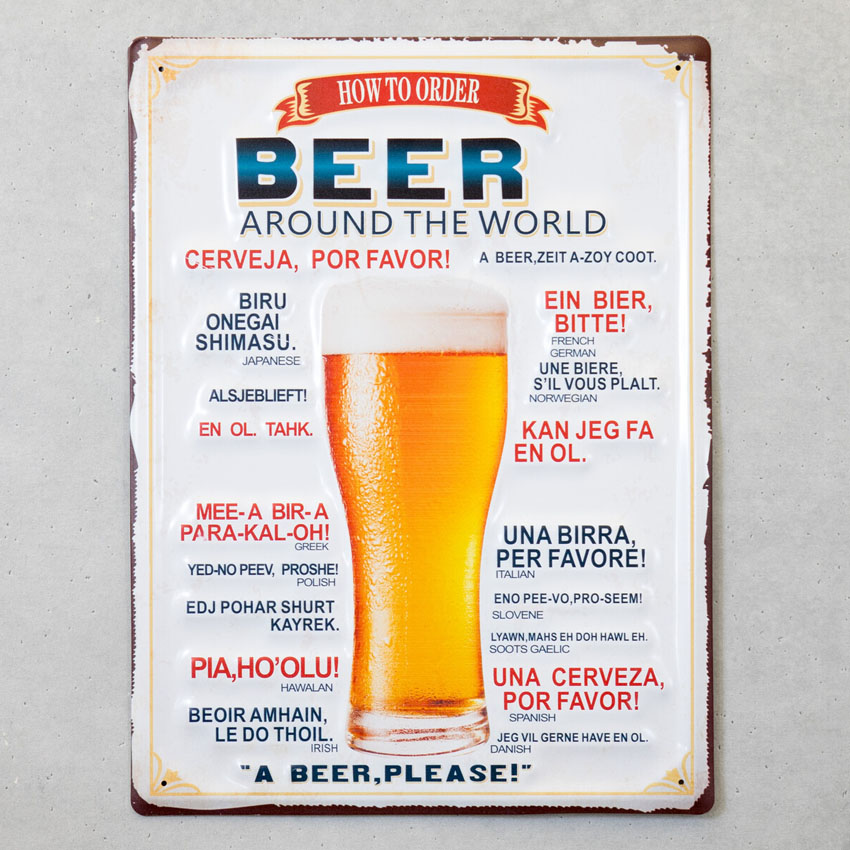 アメリカンクラシック エンボスティンプレート インテリア ブリキ看板 How to Order BEER アメリカン雑貨の画像
