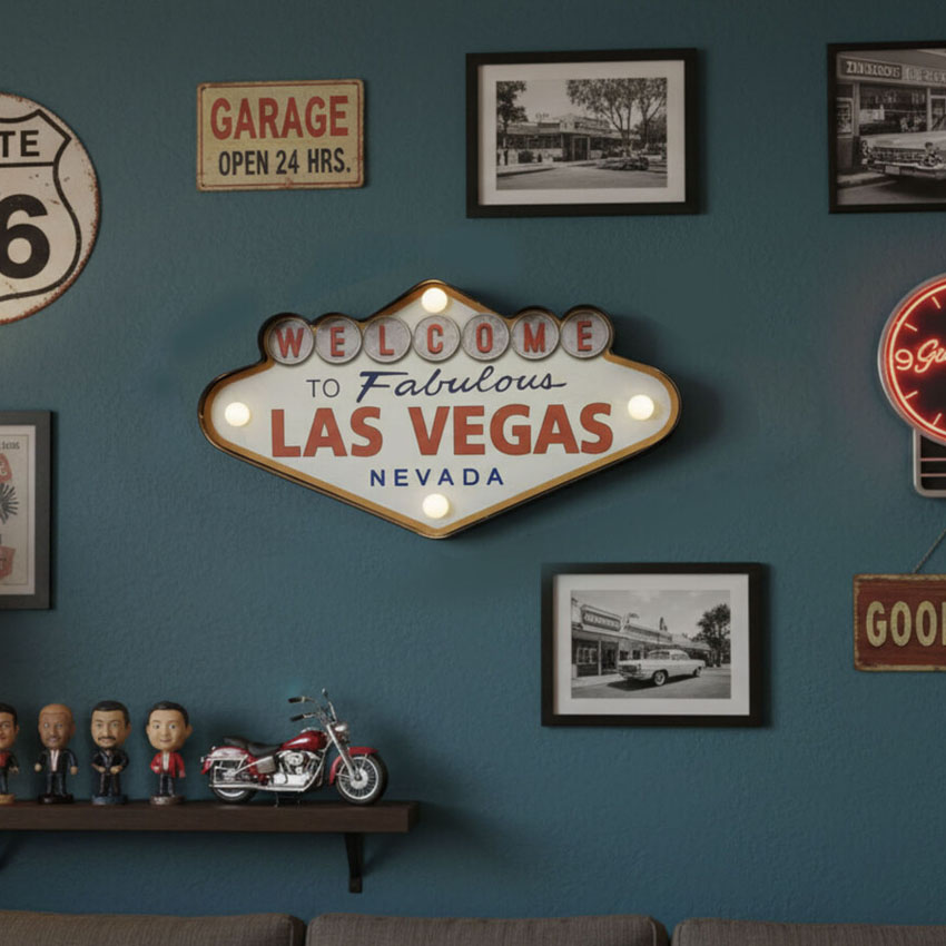 ネオンサイン アメリカンクラシック LED Sign WELCOME LAS VEGAS ウェルカム ラスベガス アメリカンインテリアの画像
