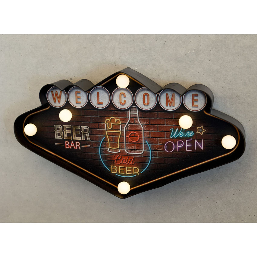 ネオンサイン アメリカンクラシック LED Sign WELCOME BEER BAR ウェルカム ビアバー ウェルカム ラスベガス アメリカンインテリアの画像
