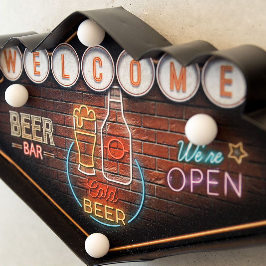 ネオンサイン アメリカンクラシック LED Sign WELCOME BEER BAR ウェルカム ビアバー ウェルカム ラスベガス アメリカンインテリアの画像
