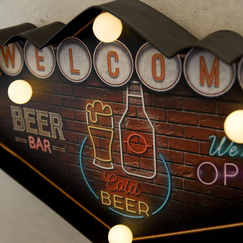 ネオンサイン アメリカンクラシック LED Sign WELCOME BEER BAR ウェルカム ビアバー ウェルカム ラスベガス アメリカンインテリアの画像