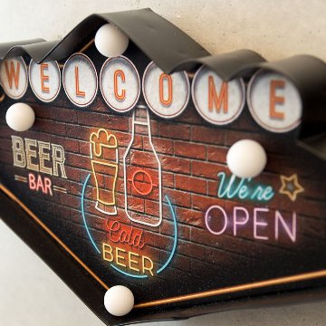ネオンサイン アメリカンクラシック LED Sign WELCOME BEER BAR ウェルカム ビアバー ウェルカム ラスベガス アメリカンインテリアの画像