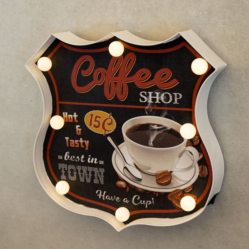ネオンサイン アメリカンクラシック LED Sign WELCOMEコーヒーショップ ウェルカム  アメリカンインテリアの画像
