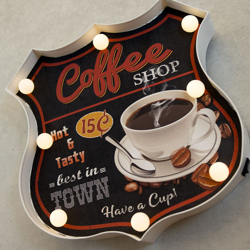 ネオンサイン アメリカンクラシック LED Sign WELCOMEコーヒーショップ ウェルカム  アメリカンインテリアの画像