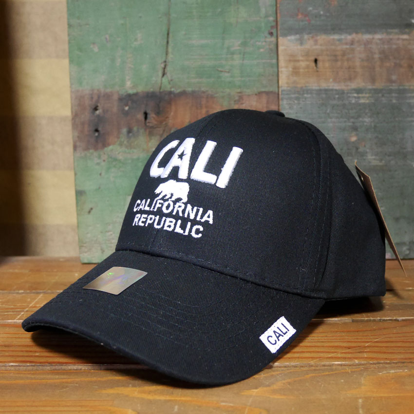 カリフォルニア キャップ CALI ソリッド ブラック CALIFORNIA REPUBLIC CALI 帽子 アメカジ アメリカン雑貨の画像