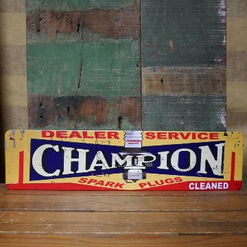 アメリカン インテリアサインボード CHAMPION インテリア USA SIGN ブリキ看板　アメリカン雑貨の画像