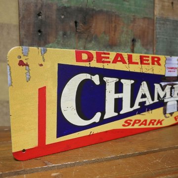 アメリカン インテリアサインボード CHAMPION インテリア USA SIGN ブリキ看板　アメリカン雑貨の画像