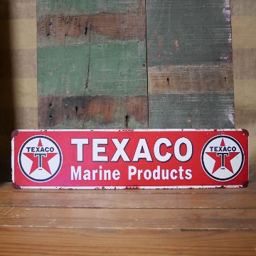 アメリカンサインボードテキサコオイル インテリア 横長 サインプレート TEXACO RETRO DESIGN METAL SIGN BOARD ブリキ看板  アメリカン雑貨の画像