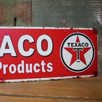 アメリカンサインボードテキサコオイル インテリア 横長 サインプレート TEXACO RETRO DESIGN METAL SIGN BOARD ブリキ看板  アメリカン雑貨の画像