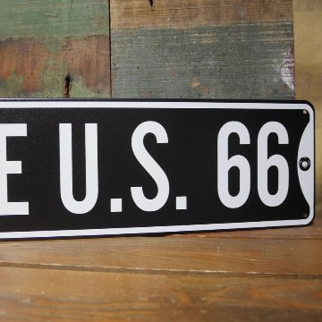  ルート66プレート ROUTE66 ブリキ看板 横長 サインプレート インテリア アメリカン雑貨　の画像