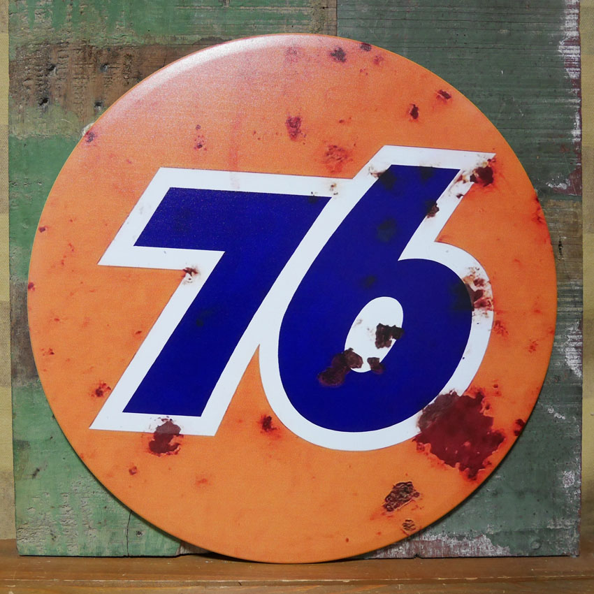 アメリカンサインボード UNION 76 インテリア ユニオン76 丸型メタルサイン ブリキ看板 アメリカン雑貨の画像