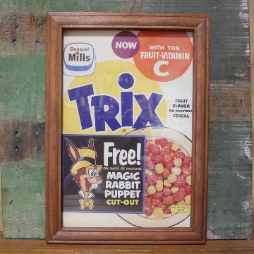 TRIX インテリアピクチャー トリックス シリアル ヴィンテージ ポスター ウッデン フレーム インテリア額　アメリカン雑貨の画像