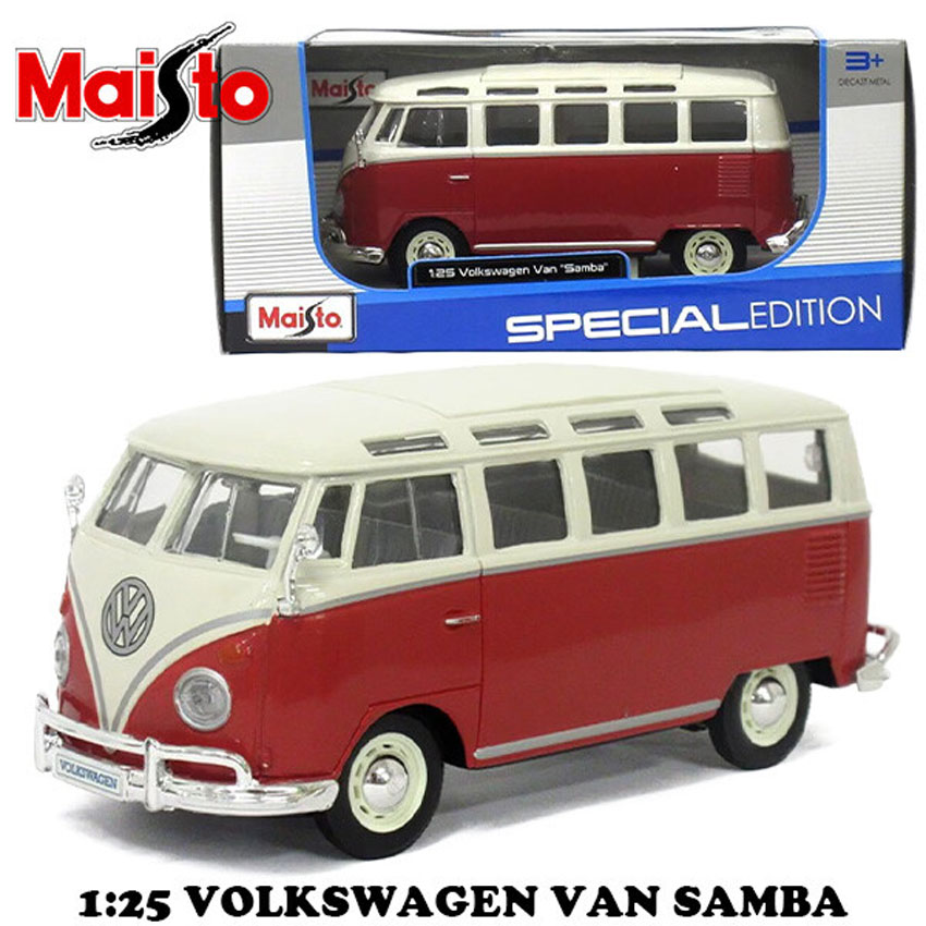 フォルクスワーゲン バス Maisto 1/25 レトロミニカー VOLKSWAGEN VAN SAMBA  アメリカン雑貨の画像
