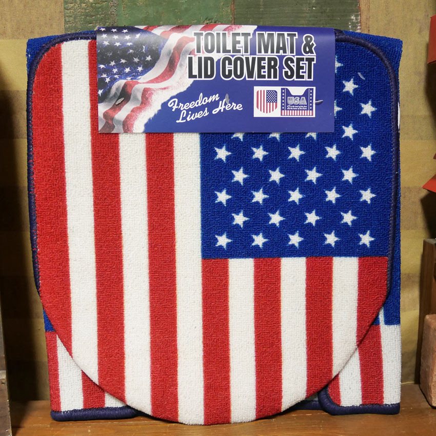 USA 星条旗 トイレマット＆トイレカバー トイレタリー アメリカン雑貨の画像