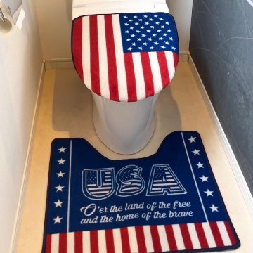 USA 星条旗 トイレマット＆トイレカバー トイレタリー アメリカン雑貨の画像
