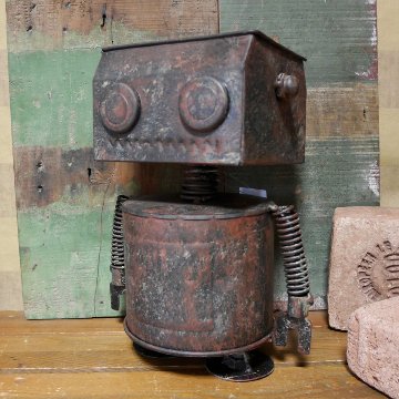 ロボポット 2号 ガーデニング インテリア ブリキロボ プランター グリーンポット ガーデニング雑貨の画像