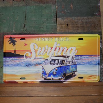 ハワイアン ナンバープレート  SUNSET トリップ ライセンスプレート インテリア CMプレート ブリキ看板　アメリカン雑貨の画像
