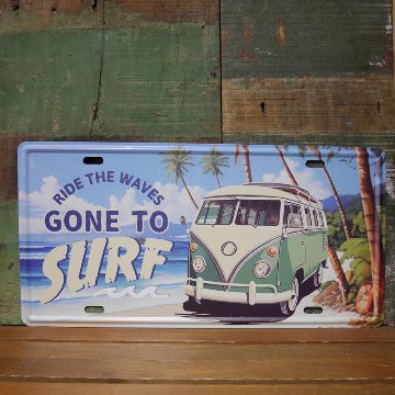 ハワイアン ナンバープレート  SURF BUS トリップ ライセンスプレート インテリア CMプレート ブリキ看板　アメリカン雑貨の画像