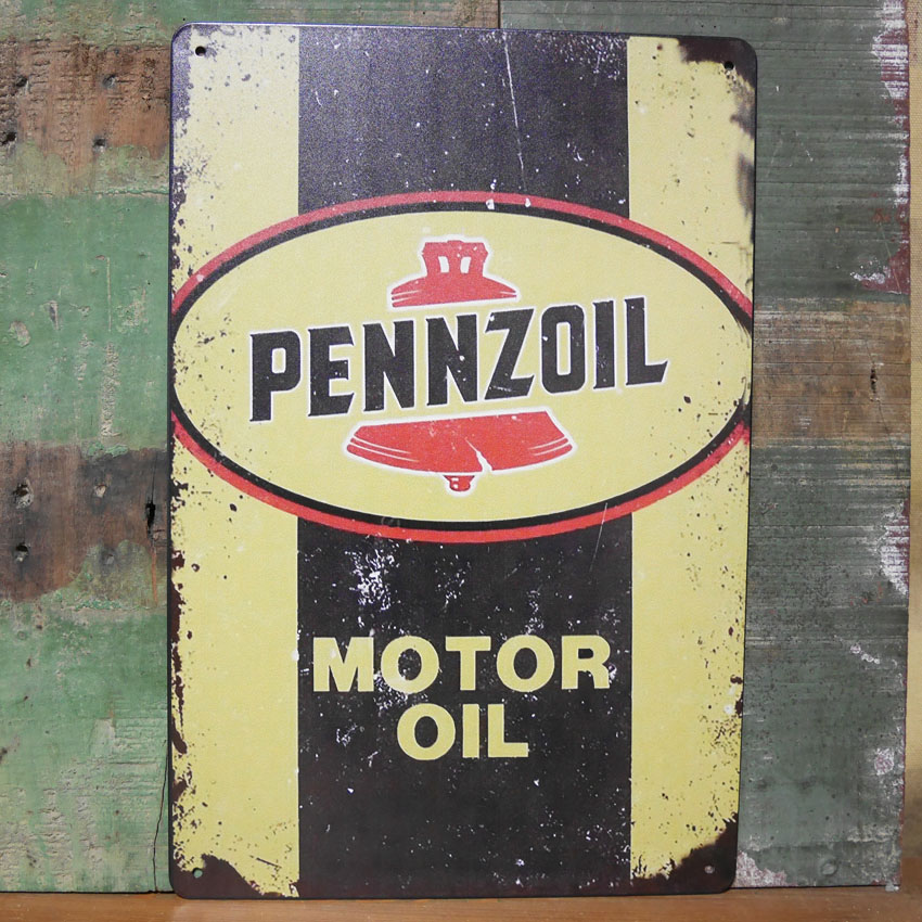 PENNZOIL アメリカンサインボード USA SIGN MOTOR OIL インテリア ペンズオイル A4サイズ  アメリカン雑貨の画像
