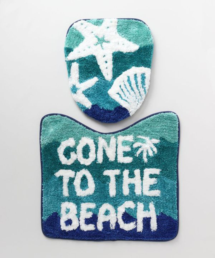ハワイアン トイレマット ＆ トイレカバー  BEACH マイカイアロハ トイレセット  トイレタリーの画像