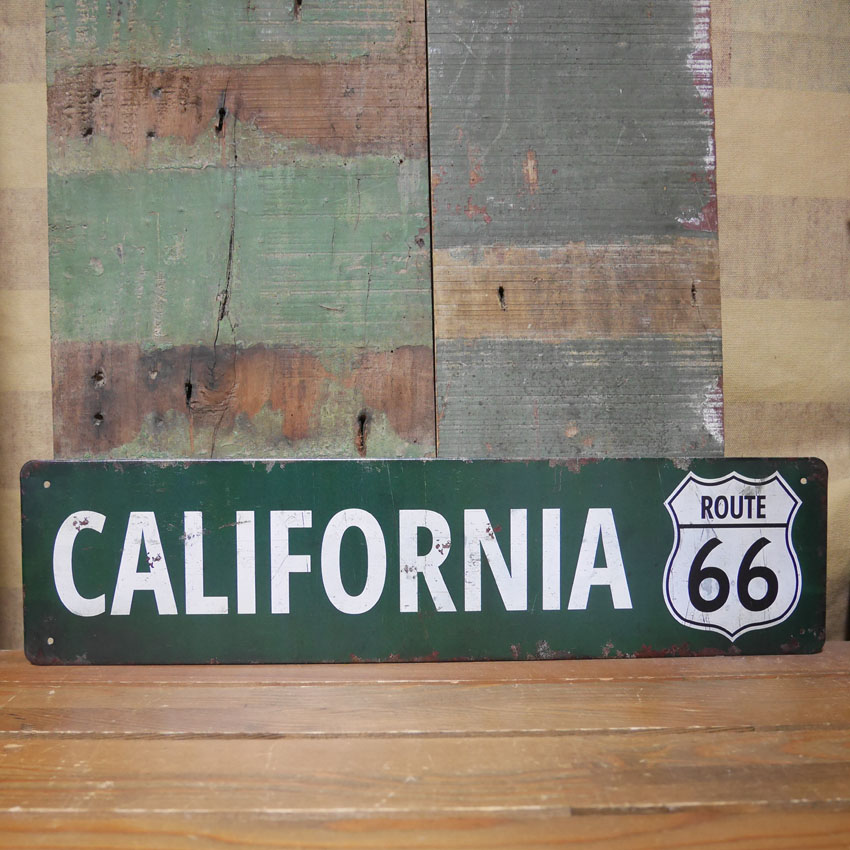  ルート66プレート CALIFORNIA ROUTE66 ブリキ看板 ビンテージ風 　ティンサイン　アメリカン雑貨の画像