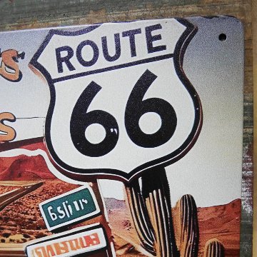 ルート66 アメリカンサインボード ROUTE66 ナンバープレート ブリキ看板 インテリア  A4サイズ   アメリカン雑貨の画像