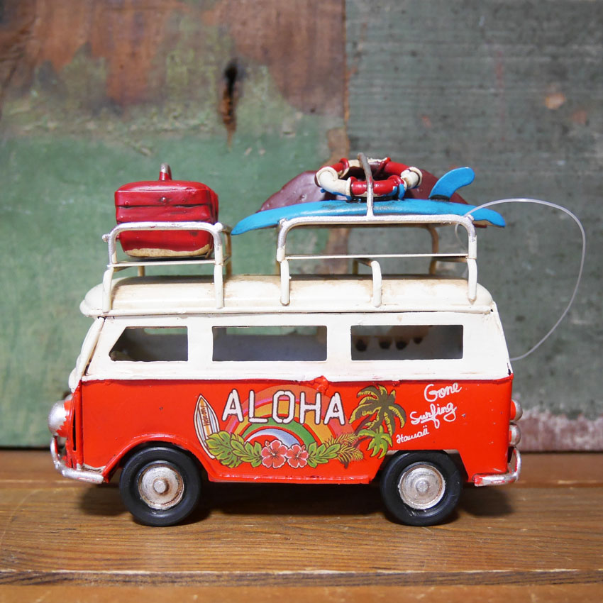 アロハバス ALOHA gone surfing ブリキのおもちゃ バス インテリア  アメリカン雑貨の画像