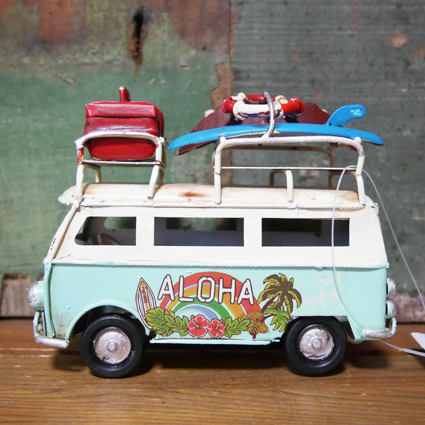 アロハバス ALOHA gone surfing ブリキのおもちゃ バス インテリア  アメリカン雑貨の画像