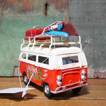 アロハバス ALOHA gone surfing ブリキのおもちゃ バス インテリア  アメリカン雑貨の画像