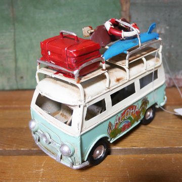 アロハバス ALOHA gone surfing ブリキのおもちゃ バス インテリア  アメリカン雑貨の画像