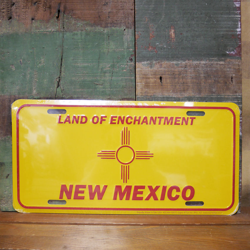 ニューメキシコ アルミニウム サイン コマーシャルプレート LICENSE PLATE NEW MEXICO FLAG ブリキ看板 CMプレート アメリカン雑貨の画像