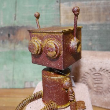 ブリキロボット ガーデニング インテリア ブリキロボ オブジェ レトロ雑貨 ガーデニング雑貨の画像