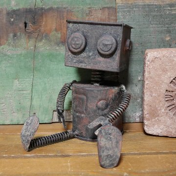 ロボポット 1号 Sサイズ ガーデニング インテリア ブリキロボ プランターレトロ雑貨 ガーデニング雑貨の画像