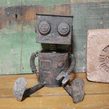ロボポット 1号 Sサイズ ガーデニング インテリア ブリキロボ プランターレトロ雑貨 ガーデニング雑貨の画像