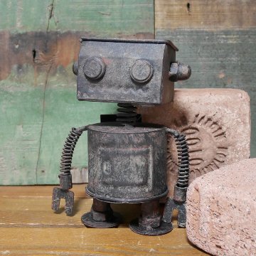 ロボポット 2号 Sサイズ ガーデニング インテリア ブリキロボ プランターレトロ雑貨 ガーデニング雑貨の画像