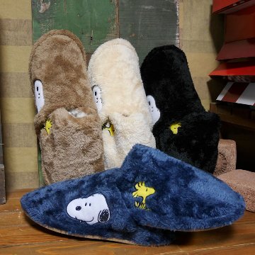  スヌーピー ボアルームシューズ SNOOPY スリッパ 裏ボア 暖か　インテリア雑貨の画像