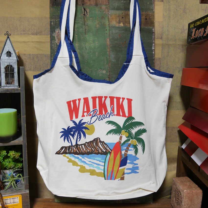ホロイムアバッグ ワイキキ ハワイアン エコバッグ WAIKIKI  カヒコ kahiko ショッピングバッグの画像