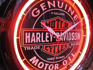 ハーレーダビッドソン ネオンクロック 壁掛け時計 アメリカ雑貨画像