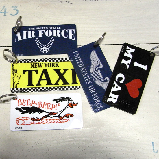 アメリカン CMプレート アルミ キーリング アメリカン雑貨の画像