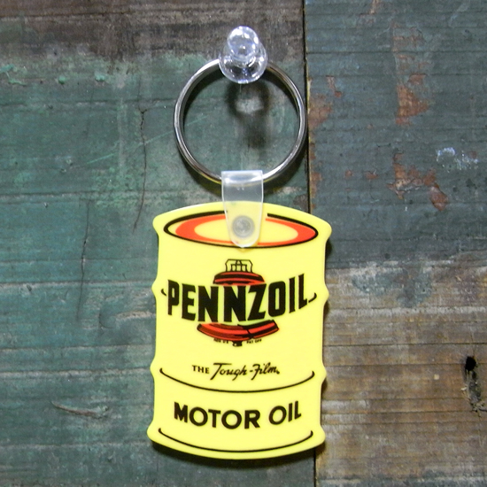 オイル缶 ラバー キーホルダー PENNZOIL ペンズオイル　アメリカン雑貨画像