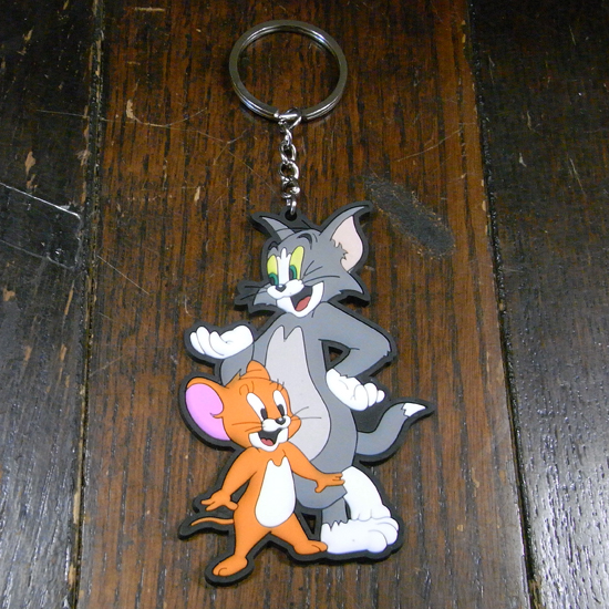 ラバー キーホルダー トムとジェリー　アメリカン雑貨の画像