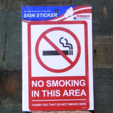 禁煙エリア ウォールサイン ステッカー シール　アメリカン雑貨画像