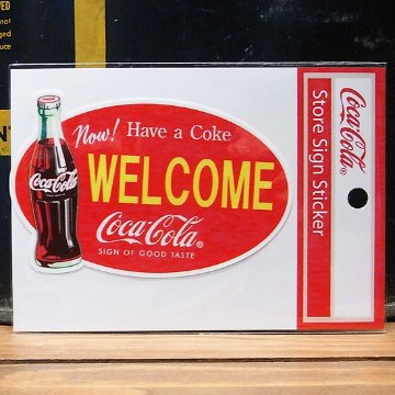 コカ・コーラ WELCOME　ステッカー シール アメリカン雑貨画像