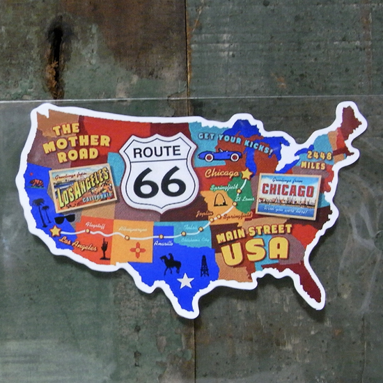 ROUTE66 PVC ステッカー ルート66 アメリカン ウォールステッカー