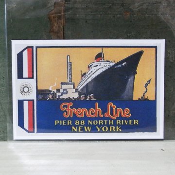 FRENCH LINE トラベル ステッカー ウォールステッカー アメリカン雑貨画像