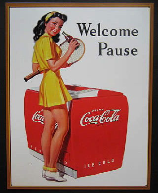  コカ・コーラブリキ看板　ティンサイン　コークサイン看板　アメリカン雑貨の画像